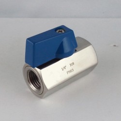 Mini exagonal stainless steel ball valves 1/4"  F/F