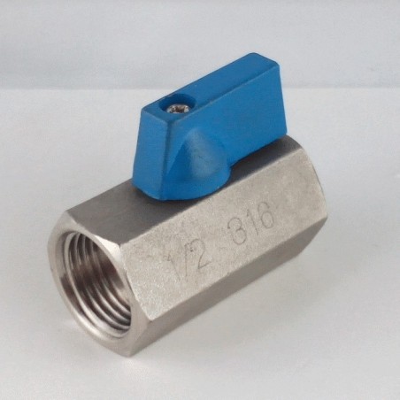 Mini exagonal stainless steel ball valves 1/2"  F/F