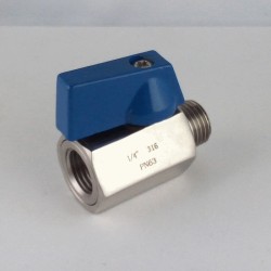 Mini exagonal stainless steel ball valves M/F 1/4"