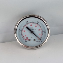 Stainless steel vacuum gauge -1 Bar diameter dn 63mm back