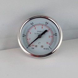 Stainless steel pressure gauge 1 Bar diameter dn 63mm back