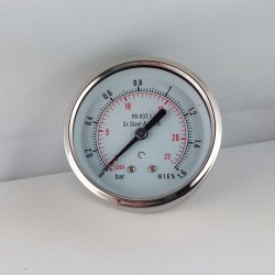 Stainless steel pressure gauge 1,6 Bar diameter dn 63mm back