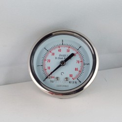 Stainless steel pressure gauge 6 Bar diameter dn 63mm back
