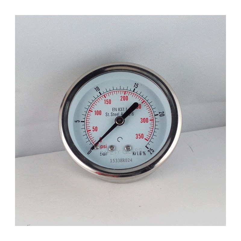 Manometro Inox 25 Bar diametro dn 63mm posteriore Manometro Inox 25 Bar diametro dn 63mm posteriore