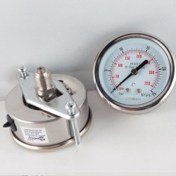 Stainless steel pressure gauge 25 Bar dn 63mm u-clamp