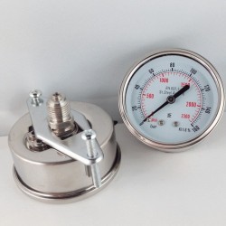Stainless steel pressure gauge 160 Bar dn 63mm u-clamp
