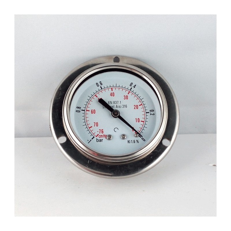Stainless steel vacuum gauge -1 Bar dn 63mm flange Stainless steel vacuum gauge -1 Bar dn 63mm flange