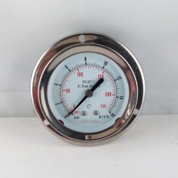Stainless steel pressure gauge 16 Bar dn 63mm flange