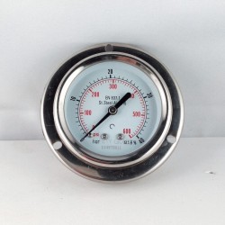 Stainless steel pressure gauge 40 Bar dn 63mm flange