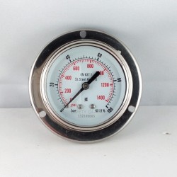 Stainless steel pressure gauge 100 Bar dn 63mm flange