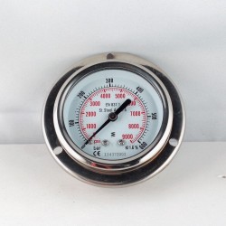 Stainless steel pressure gauge 600 Bar dn 63mm flange