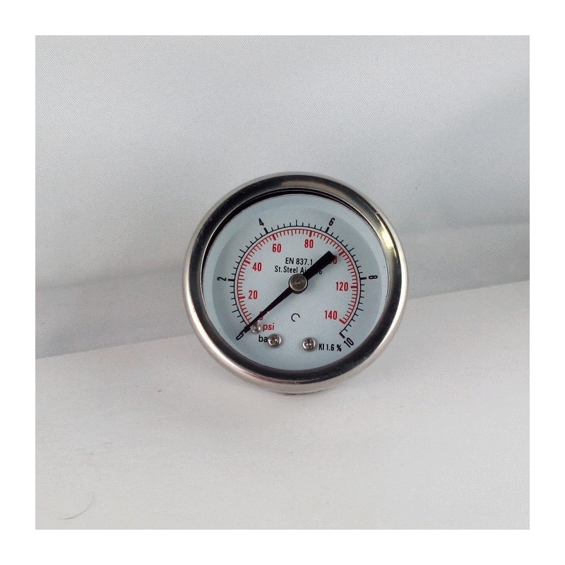 Manometro Inox 10 Bar diametro dn 50mm posteriore Manometro Inox 10 Bar diametro dn 50mm posteriore