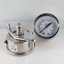 Stainless steel pressure gauge 10 Bar dn 50mm u-clamp