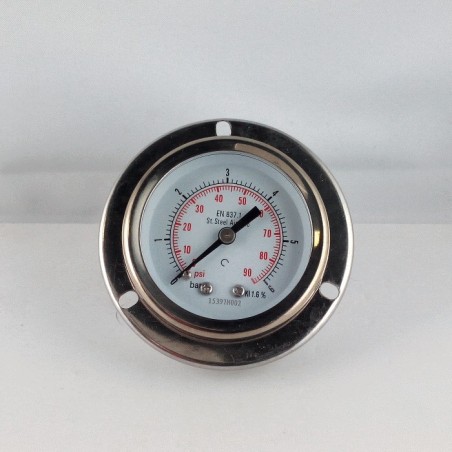 Stainless steel pressure gauge 6 Bar diameter dn 50mm flange