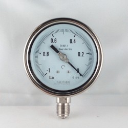 Stainless steel vacuum gauge -1 Bar diameter dn 100mm bottom