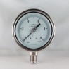 Stainless steel pressure gauge 10 Bar diameter dn 100mm bottom