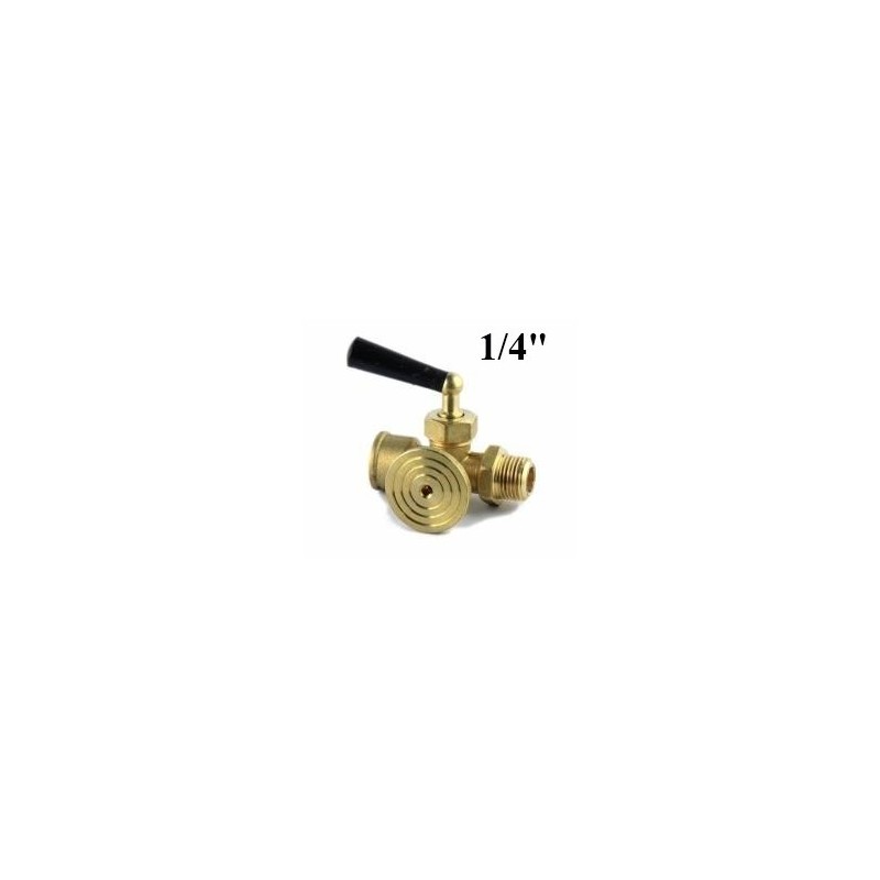 3 way Brass needle valve for gauge 1/4"Bsp
