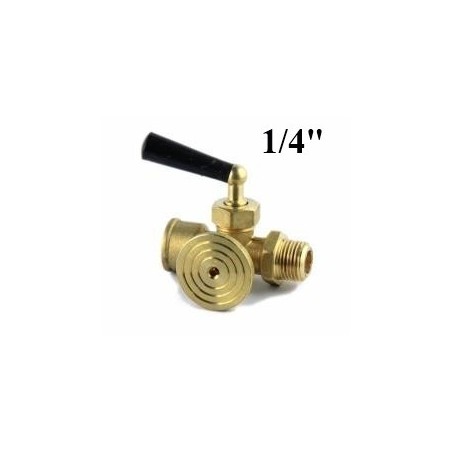 3 way Brass needle valve for gauge 1/4"Bsp