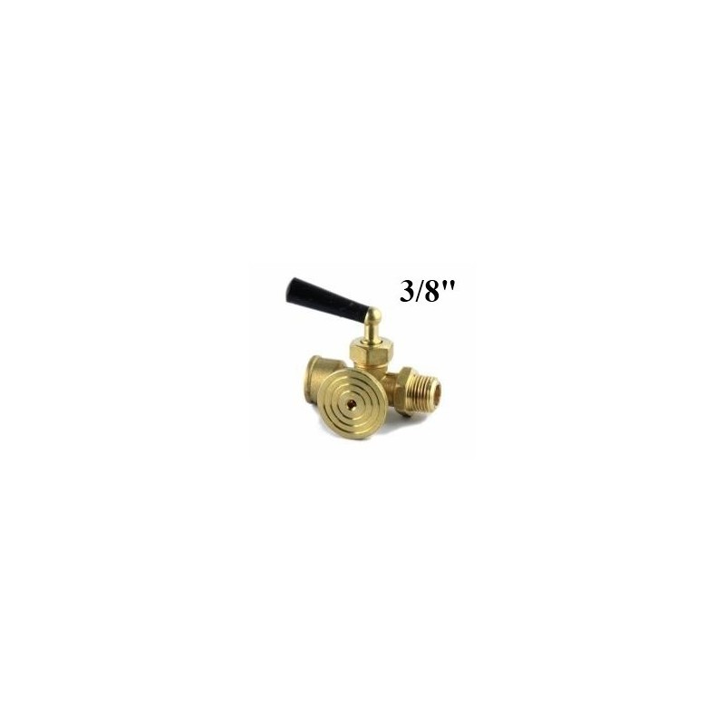 3 way Brass needle valve for gauge 3/8"Bsp