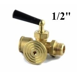3 way Brass needle valve for gauge 1/2"Bsp