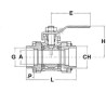 Valvola a sfera inox 3pz filettate F/F 1/4"Gas