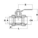 3pcs stainless stell ball valves crewde F/F 1-1/2"Bsp
