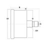 Glycerine filled pressure gauge for washer  250 Bar dn 50mm back