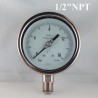 Stainless steel pressure gauge 16 Bar diameter dn 100mm bott. 1/2" NPT