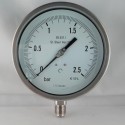 Stainless steel pressure gauge 2,5 Bar dn 150mm bottom or back flange
