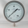 Stainless steel pressure gauge 160 Bar dn 150mm bottom or back flange