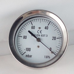 Vacuum gauge -100 mBar diameter dn 63mm back