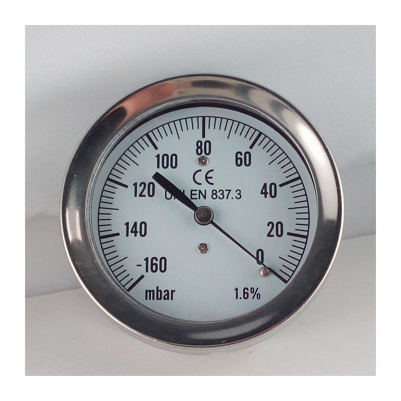Vacuum gauge -160 mBar diameter dn 63mm back Vacuum gauge -160 mBar diameter dn 63mm back