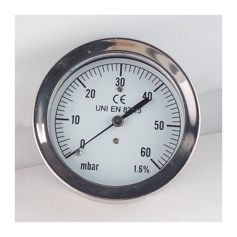 Manometro 60 mBar diametro dn 63mm posteriore Manometro 60 mBar diametro dn 63mm posteriore