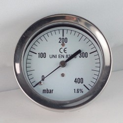 Capsule pressure gauge 400 mBar diameter dn 63mm back