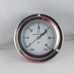 Pressure gauge 60 mBar diameter dn 63mm back