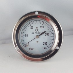 Pressure gauge 250 mBar diameter dn 63mm back