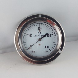 Pressure gauge 400 mBar diameter dn 63mm back