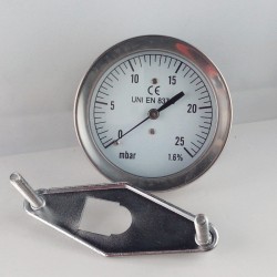 Pressure gauge 25 mBar diameter dn 63mm u-clamp