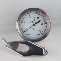 Pressure gauge 25 mBar diameter dn 63mm u-clamp
