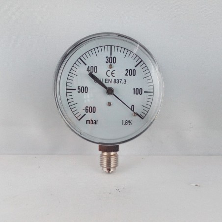 Capsule pressure gauge -600 mBar diameter dn 63mm bottom