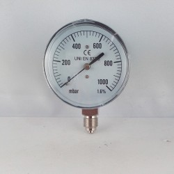 Capsule pressure gauge 1000 mBar diameter dn 63mm bottom