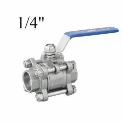 3pcs stainless steel ball valves soked weld end 1/4"BSP