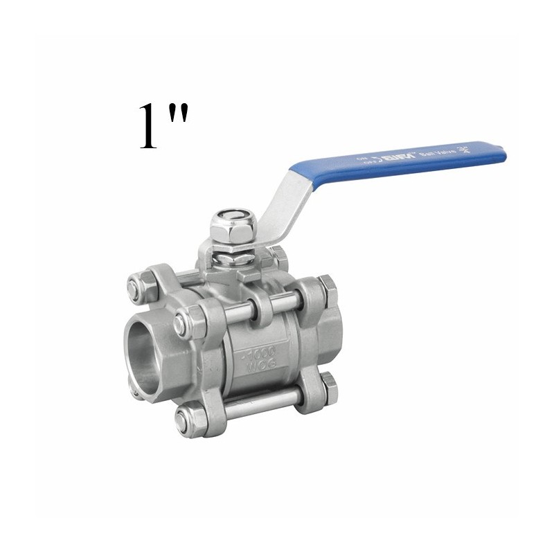 3pcs stainless steel ball valves soked weld end 1"BSP