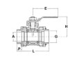 Valvola a sfera inox 3pz a saldare di tasca 1-1/4"GAS