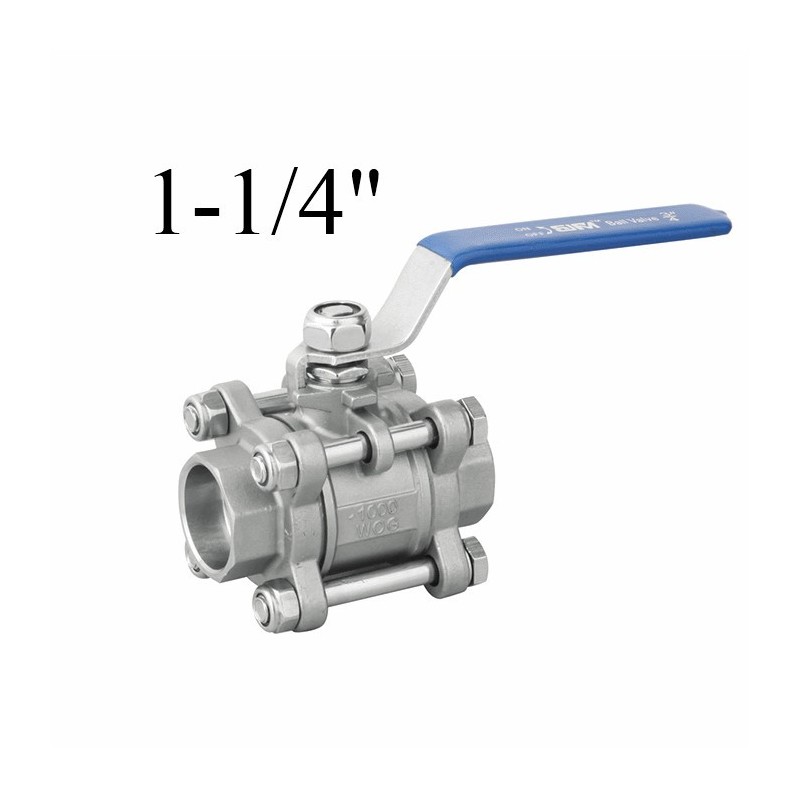 3pcs stainless steel ball valves soked weld end 1-1/4"BSP 3pcs stainless steel ball valves soked weld end 1-1/4"BSP