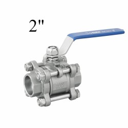 3pcs stainless steel ball valves soked weld end 2"BSP