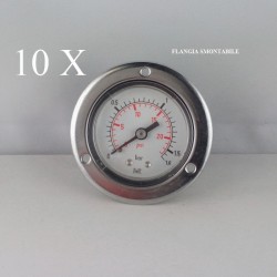 10 pcs Dry pressure gauges flanged 1.6 Bar diameter dn 50mm 1/4"Bspp connection