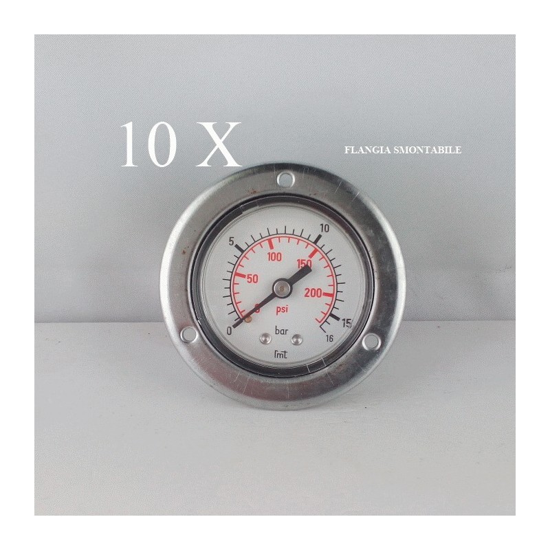 10 pcs Dry pressure gauges flanged 16 Bar diameter dn 50mm 1/4"Bspp connection