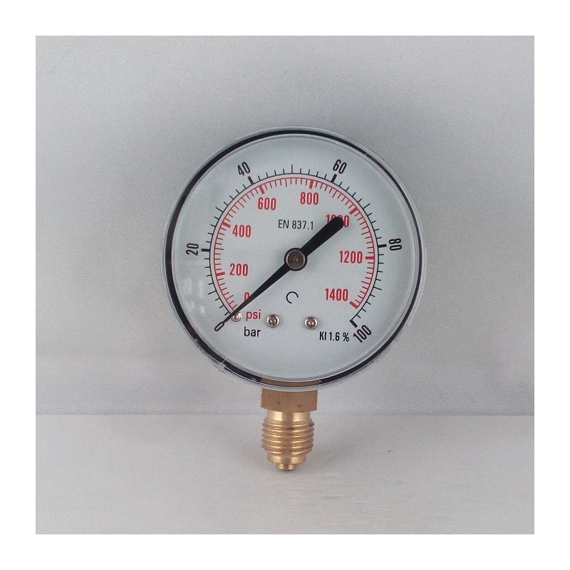 Manometro 100 Bar diametro dn 63mm radiale Manometro 100 Bar diametro dn 63mm radiale