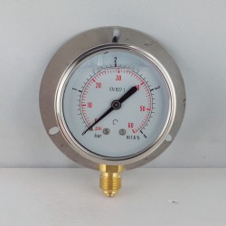 4 Bar glycerine filled pressure gauge 63 wall flangedn 63mm